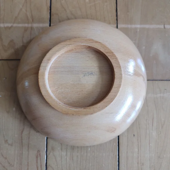 Japanese Mid Century Natural Wood Serving Bowl Set - Picture 10 of 11